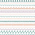 Stitch borders seamless pattern. Color sewing seams